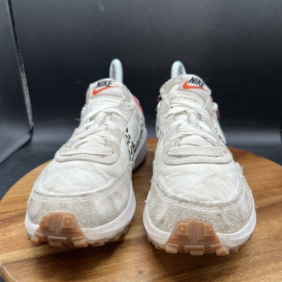 Nike Womens Size 7 Waffle Debut Cheetah DZ5201-100 White Running Shoes Sneakers - Picture 2 of 8